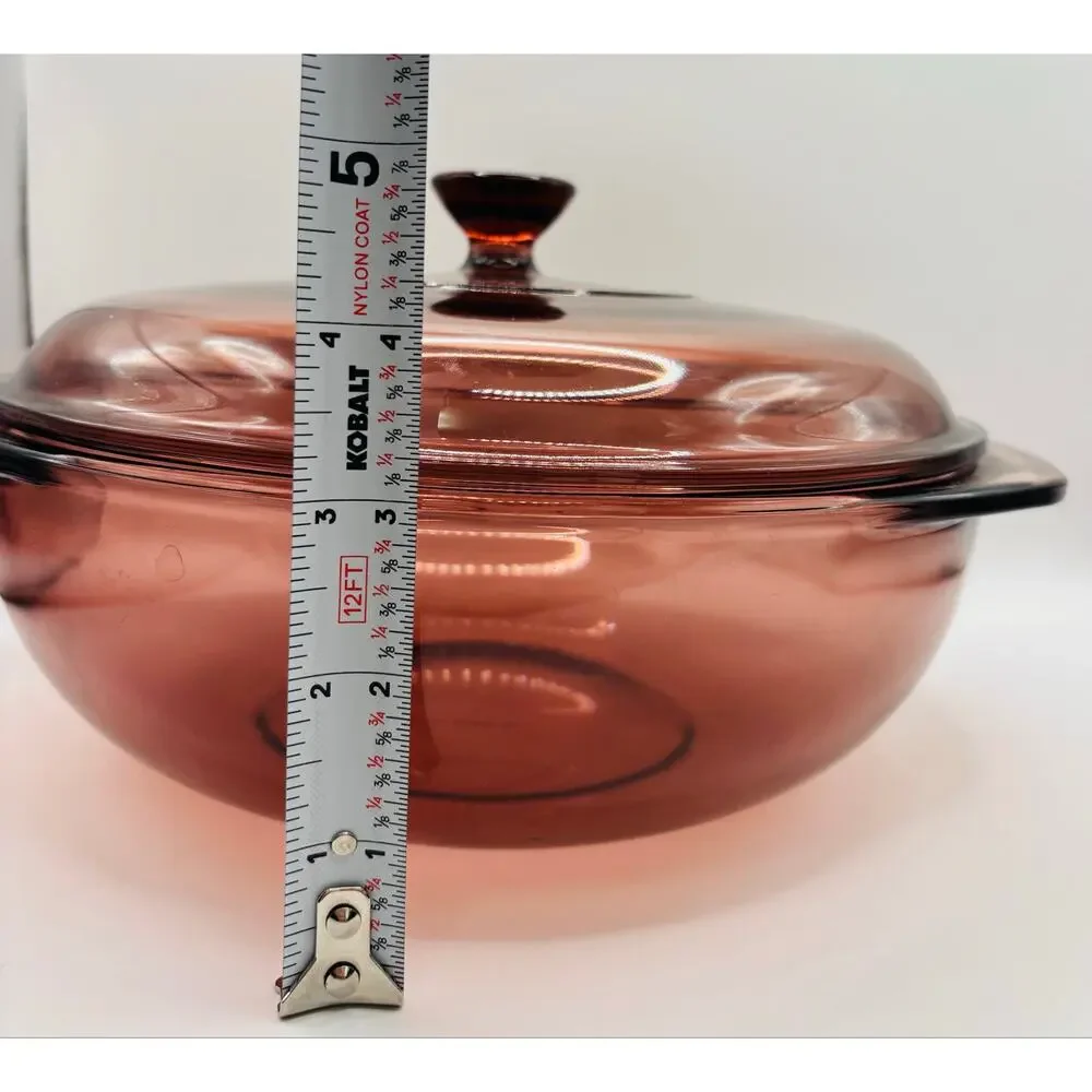Pyrex 024 Casserole Dish w/ Lid 2 Qt Cranberry Color, Vintage Great Condition